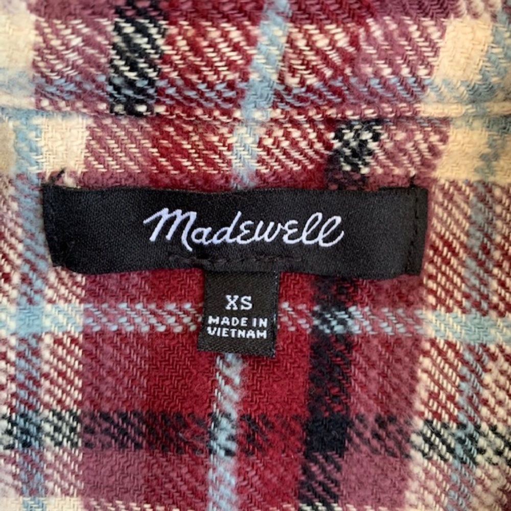 Madewell Raspberry Plaid Shacket - Picture 2 of 3